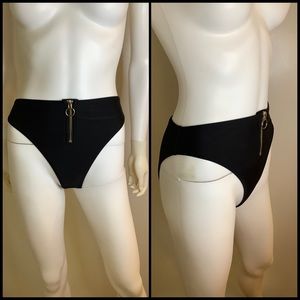 Forever 21 Highwaist Zip Front Bikini Bottom Size Small
